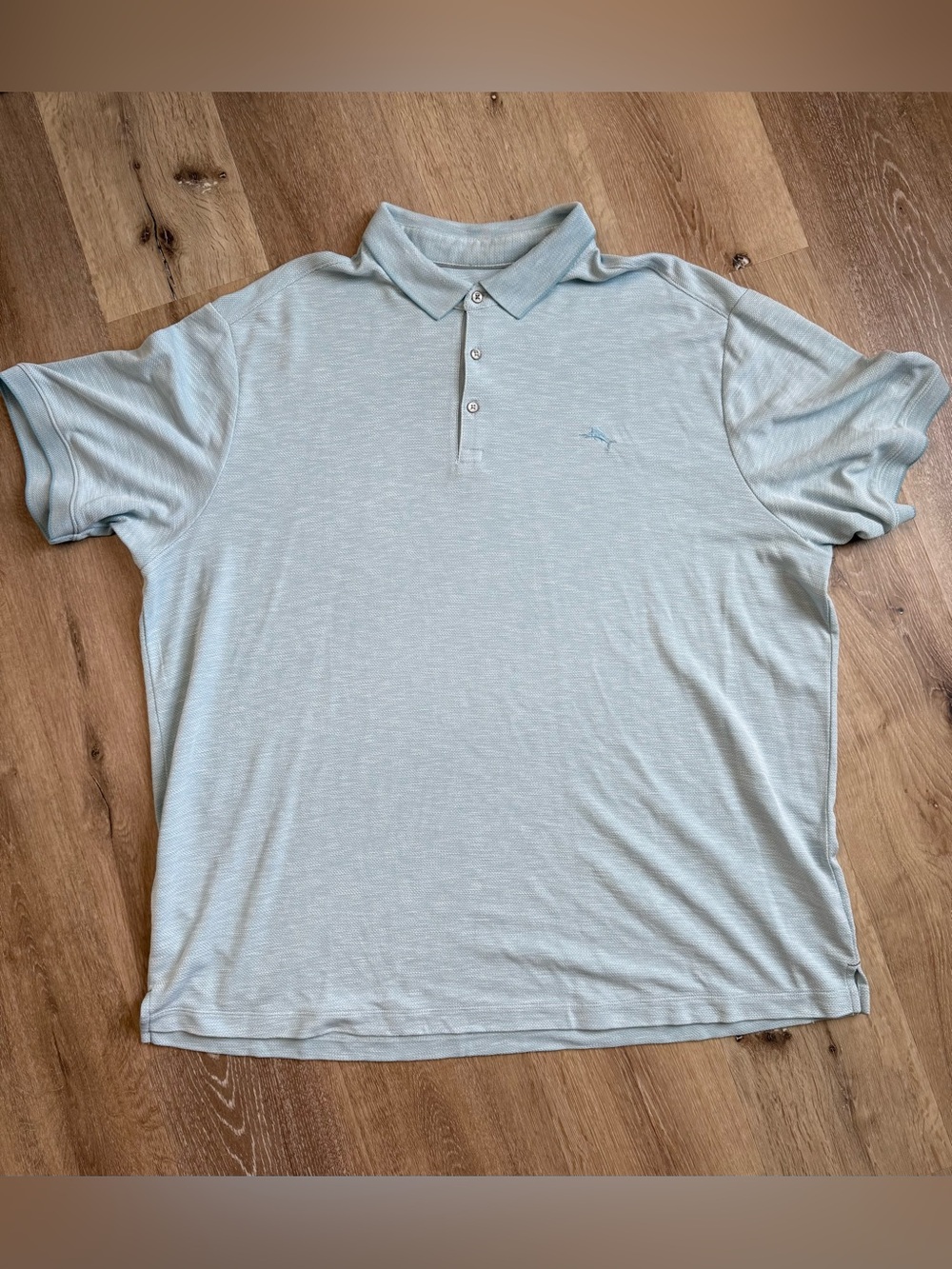 Tommy Bahama 2XLB Light Blue Piqué Polo Shirt Marlin Logo